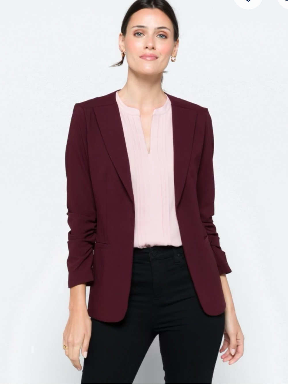 Women's Plum Open-Front Blazer
